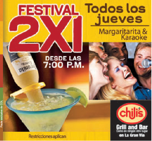 Chilis Grill And Bar MARGARITAS 2x1 - 03oct13 - Ofertas Ahora