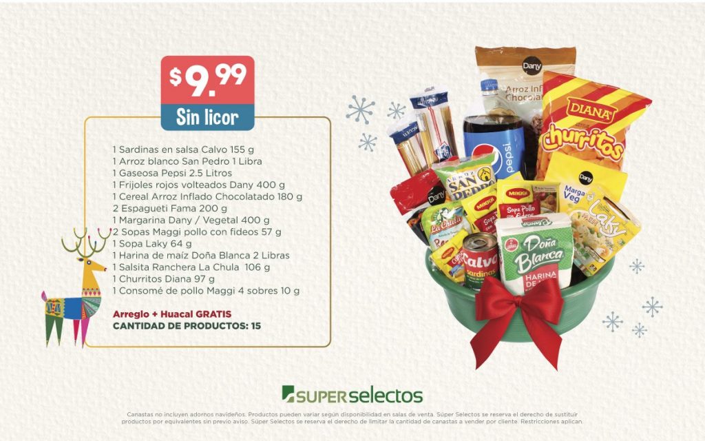 Precios del catalogo de canasta navideñas 2021 Super Selectos Ofertas