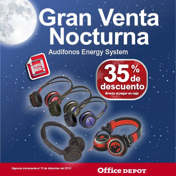 Gran venta noctura office depot Audifonos Energy System - Ofertas Ahora