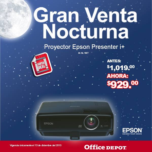 Gran venta noctura office depot Proyecto EPSON - Ofertas Ahora