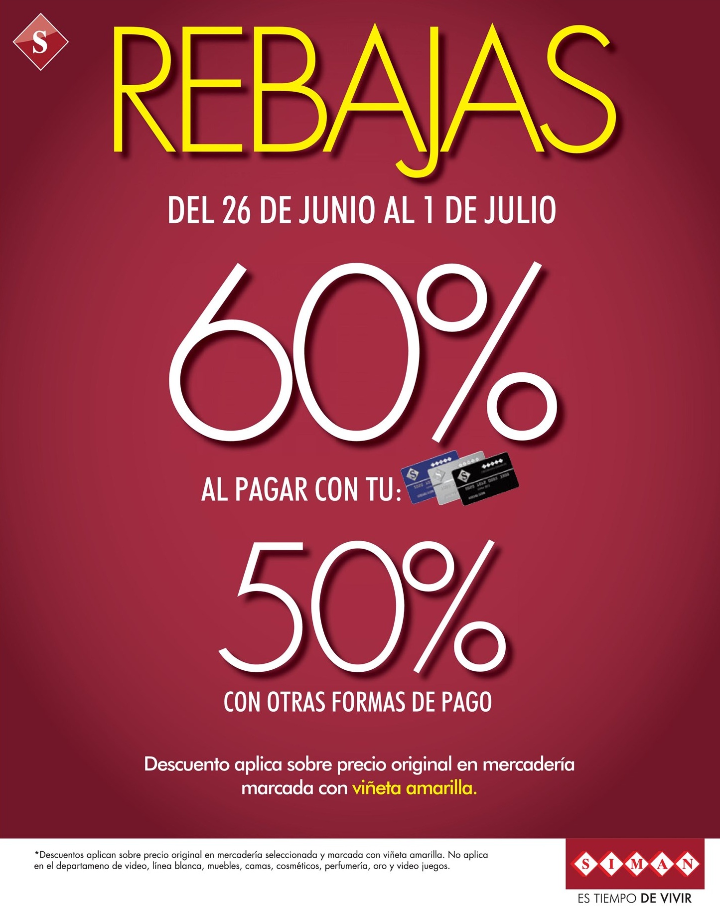 REBAJAS Almacenes SIMAN Descuento Grandiosos - 26jun14 - Ofertas Ahora